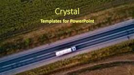  Presentation with semi trailer - Presentation design enhanced with aerial-top-view-of-white background and a tawny brown colored foreground