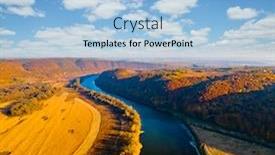  Presentation with bird eye view - Slide deck enhanced with aerial-top-view-of-winding background and a light blue colored foreground