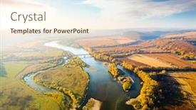  Presentation with bird eye view - Slide set consisting of aerial-top-view-of-winding background and a cream colored foreground