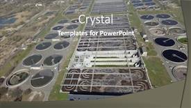  Presentation with sewage treatment plant - Beautiful presentation featuring aerial-top-view-on-sewage backdrop and a gray colored foreground