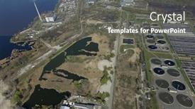  Presentation with sewage treatment plant - Colorful theme enhanced with aerial-top-view-on-sewage backdrop and a gray colored foreground