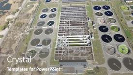  Presentation with sewage treatment plant - Amazing presentation theme having aerial-top-view-on-sewage backdrop and a gray colored foreground