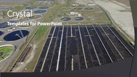  Presentation with sewage treatment plant - Cool new presentation with aerial-top-view-on-sewage backdrop and a gray colored foreground