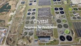 Presentation with sewage treatment plant - Cool new presentation theme with aerial-top-view-on-sewage backdrop and a gray colored foreground