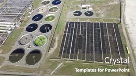  Presentation with sewage - Theme enhanced with aerial-top-view-on-sewage background and a gray colored foreground
