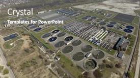  Presentation with sewage treatment plant - Audience pleasing slides consisting of aerial-top-view-on-sewage backdrop and a  colored foreground