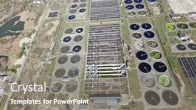  Presentation with sewage treatment plant - PPT layouts with aerial-top-view-on-sewage background and a gray colored foreground