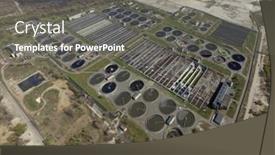  Presentation with sewage treatment plant - Beautiful theme featuring aerial-top-view-on-sewage backdrop and a gray colored foreground