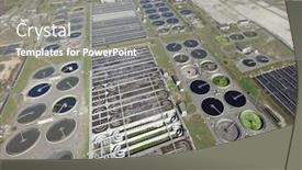  Presentation with sewage treatment plant - PPT layouts with aerial-top-view-on-sewage background and a gray colored foreground