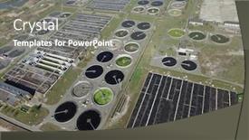  Presentation with sewage treatment plant - Colorful slide deck enhanced with aerial-top-view-on-sewage backdrop and a gray colored foreground