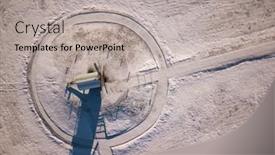  Presentation with windmill - Slide deck having aerial-top-view-windmill background and a light gray colored foreground