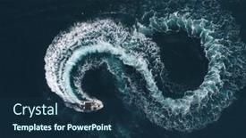  Presentation with infinity - Slide set having aerial-top-view background and a ocean colored foreground