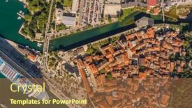  Presentation with kotor montenegro - Presentation design having aerial-top-view background and a tawny brown colored foreground
