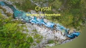  Presentation with mountain view - Presentation design enhanced with aerial-vertical-view-over background and a tawny brown colored foreground