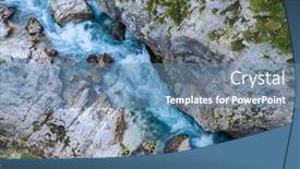  Presentation with mountain view - Amazing presentation theme having aerial-vertical-view-over backdrop and a teal colored foreground