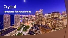  Presentation with boston - Colorful theme enhanced with aerial view - boston massachusetts usa financial district backdrop and a royal blue colored foreground
