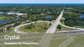  Presentation with ramp - Theme consisting of aerial view a highway background and a violet colored foreground