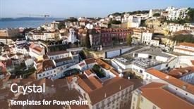  Presentation with aerial - Audience pleasing slides consisting of aerial-view-alfama-lisbon-portugal backdrop and a tawny brown colored foreground