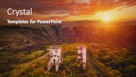  Presentation with tower - PPT theme enhanced with aerial-view-at-the-ruins background and a red colored foreground