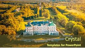  Presentation with ukraine - PPT layouts with aerial-view-at-the-ukrainian background and a tawny brown colored foreground