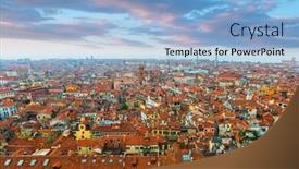  Presentation with venice - Theme with aerial-view-at-venice background and a light blue colored foreground