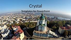  Presentation with autumn view autumn nature - Colorful PPT theme enhanced with podol st andrew's church backdrop and a  colored foreground