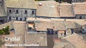  Presentation with architecture city - PPT layouts having aerial view background on italian medieval architecture roofs city building tuscany italy background and a coral colored foreground
