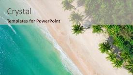  Presentation with palm beach - Slides having aerial-view-beach-with-coconat background and a lemonade colored foreground