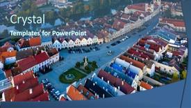 Presentation with czech republic - Beautiful slide deck featuring aerial-view-before-sunrise backdrop and a ocean colored foreground