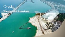  Presentation with blue water - Slides with aerial-view-blue-water background and a light blue colored foreground