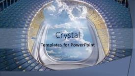  Presentation with time travel - Presentation design having aerial-view-construction-of-stadium background and a light blue colored foreground