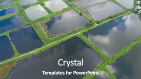  Presentation with hatchery - Slides featuring aerial view fish hatchery pond background and a dark gray colored foreground