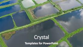  Presentation with hatchery - PPT theme with aerial view fish hatchery pond background and a dark gray colored foreground