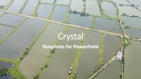  Presentation with fish pond - Presentation featuring aerial view fish hatchery pond background and a gray colored foreground