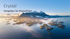  Presentation with flight - Audience pleasing slide set consisting of aerial-view-flight-over-alantic backdrop and a light blue colored foreground