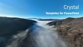  Presentation with air pollution - Slides featuring aerial-view-flying-over background and a teal colored foreground