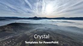  Presentation with camera drone - Presentation theme with aerial-view-flying-over background and a dark gray colored foreground