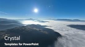  Presentation with camera drone - Presentation theme enhanced with aerial-view-flying-over background and a tawny brown colored foreground