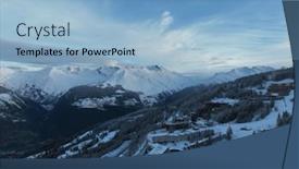  Presentation with camera drone - Presentation theme having aerial-view-flying-over background and a light blue colored foreground