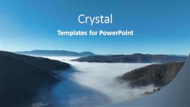  Presentation with camera drone - Presentation theme featuring aerial-view-flying-over background and a teal colored foreground