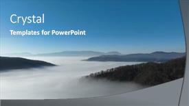  Presentation with camera drone - PPT theme consisting of aerial-view-flying-over background and a teal colored foreground