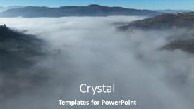  Presentation with camera drone - Presentation design with aerial-view-flying-over background and a gray colored foreground