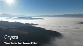  Presentation with camera drone - Slides consisting of aerial-view-flying-over background and a wine colored foreground