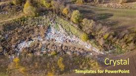  Presentation with landfill - Slides having aerial-view-from-a-drone background and a tawny brown colored foreground