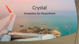  Presentation with jet - Presentation theme consisting of aerial view from a jet background and a lemonade colored foreground