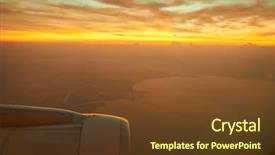  Presentation with jet - Cool new slide deck with aerial view from a jet backdrop and a tawny brown colored foreground