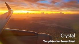  Presentation with aerial - Presentation design consisting of aerial view from a jet background and a tawny brown colored foreground