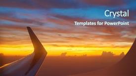  Presentation with jet - Cool new PPT theme with aerial view from a jet backdrop and a ocean colored foreground