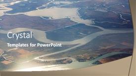  Presentation with aircraft - Cool new PPT theme with aerial-view-from-aircraft-flying backdrop and a gray colored foreground