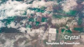  Presentation with city of chicago aerial view - Cool new theme with aerial view from an airplane backdrop and a gray colored foreground